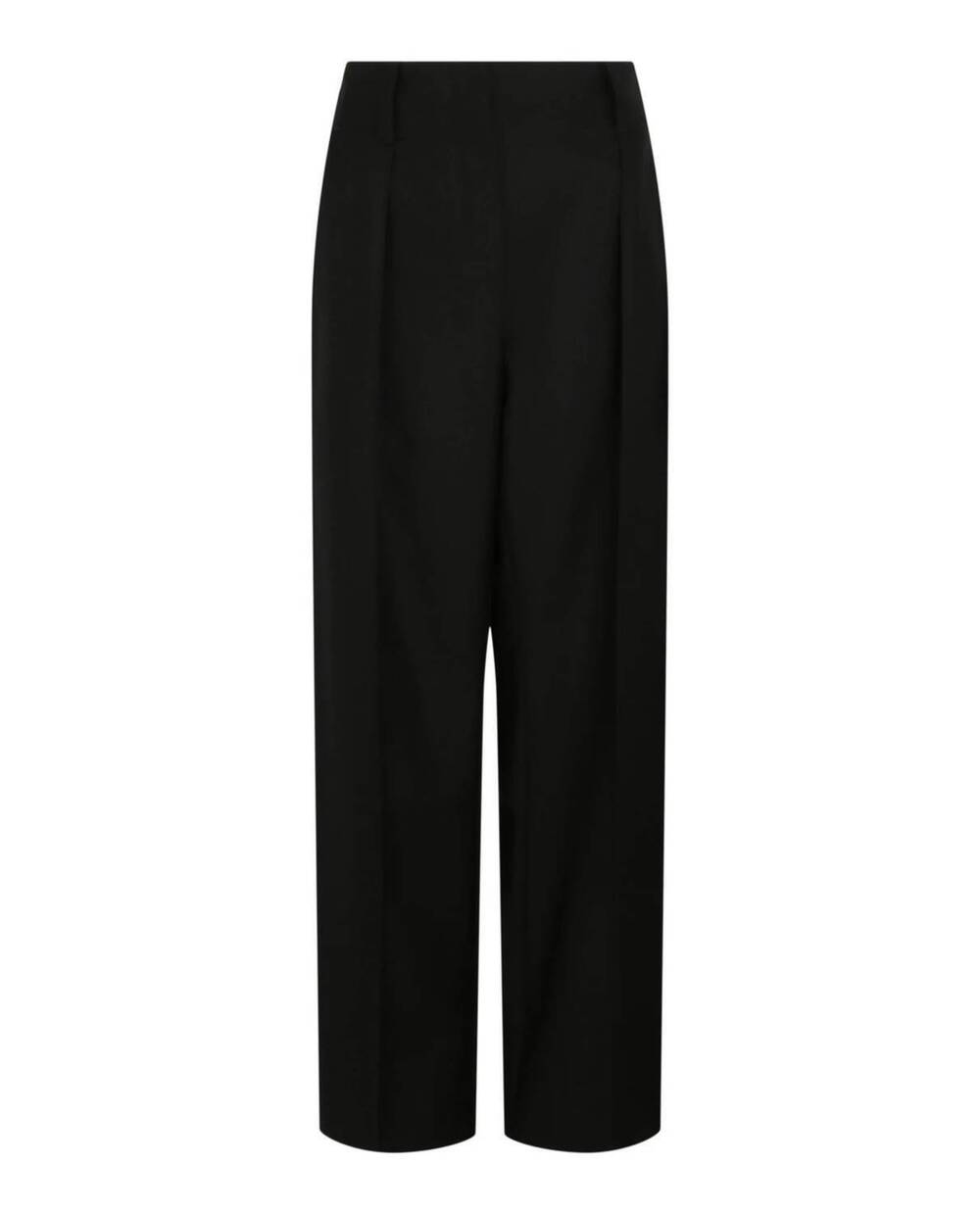 NEW SALVATORE FERRAGAMO women's high-waisted wide-leg trousers in black